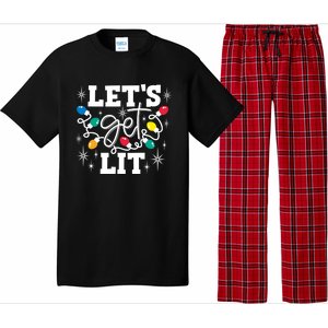 LetS Get Lit Christmas Lights Gift Pajama Set