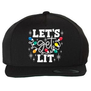 LetS Get Lit Christmas Lights Gift Wool Snapback Cap