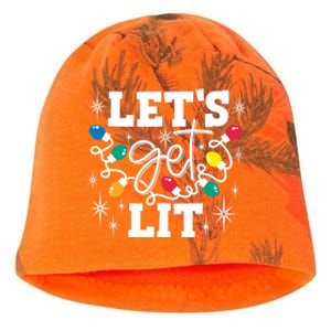 LetS Get Lit Christmas Lights Gift Kati - Camo Knit Beanie