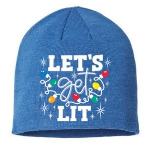 LetS Get Lit Christmas Lights Gift Sustainable Beanie