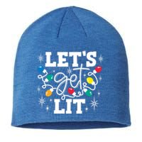 LetS Get Lit Christmas Lights Gift Sustainable Beanie