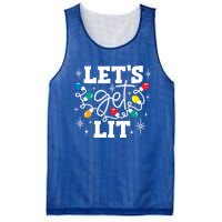 LetS Get Lit Christmas Lights Gift Mesh Reversible Basketball Jersey Tank