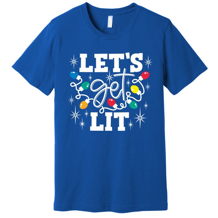 LetS Get Lit Christmas Lights Gift Premium T-Shirt