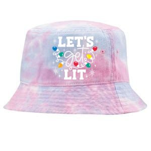 LetS Get Lit Christmas Lights Gift Tie-Dyed Bucket Hat