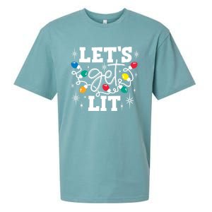 LetS Get Lit Christmas Lights Gift Sueded Cloud Jersey T-Shirt