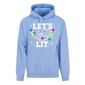 LetS Get Lit Christmas Lights Gift Unisex Surf Hoodie