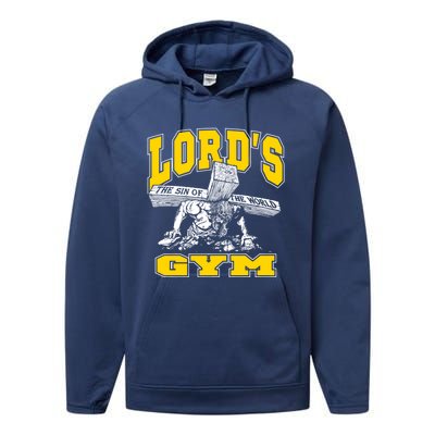 Lords Gym LordS The Sin Of World Jesus Gift Performance Fleece Hoodie