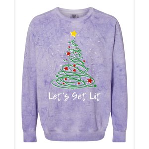 LetS Get Lit Christmas Tree Graphic Funny Great Gift Colorblast Crewneck Sweatshirt