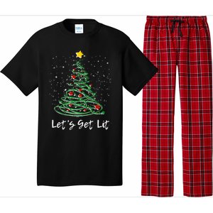 LetS Get Lit Christmas Tree Graphic Funny Great Gift Pajama Set