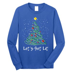 LetS Get Lit Christmas Tree Graphic Funny Great Gift Long Sleeve Shirt