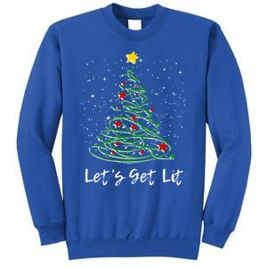 LetS Get Lit Christmas Tree Graphic Funny Great Gift Sweatshirt