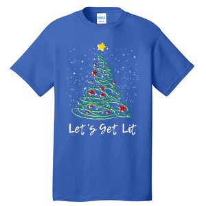 LetS Get Lit Christmas Tree Graphic Funny Great Gift Tall T-Shirt