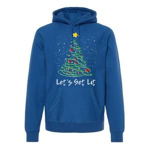 LetS Get Lit Christmas Tree Graphic Funny Great Gift Premium Hoodie