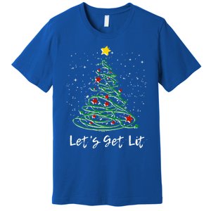 LetS Get Lit Christmas Tree Graphic Funny Great Gift Premium T-Shirt