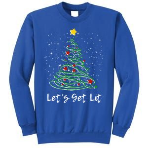 LetS Get Lit Christmas Tree Graphic Funny Great Gift Tall Sweatshirt