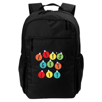 Lets Get Lit Christmas Tree Holiday Lights Xmas Gift Backpack