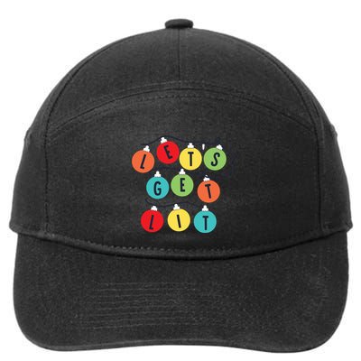 Lets Get Lit Christmas Tree Holiday Lights Xmas Gift 7-Panel Snapback Hat