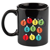 Lets Get Lit Christmas Tree Holiday Lights Xmas Gift 11oz C Handle Ceramic Mug