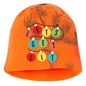 Lets Get Lit Christmas Tree Holiday Lights Xmas Gift Kati - Camo Knit Beanie