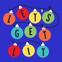 Lets Get Lit Christmas Tree Holiday Lights Xmas Gift Button