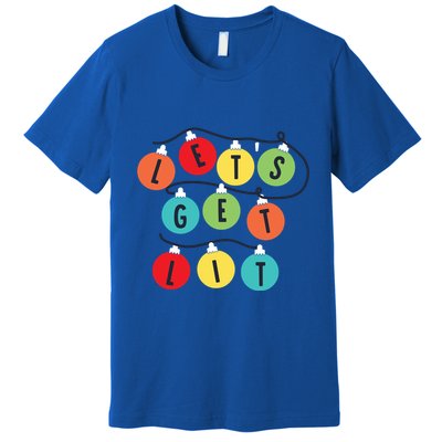 Lets Get Lit Christmas Tree Holiday Lights Xmas Gift Premium T-Shirt
