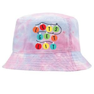 Lets Get Lit Christmas Tree Holiday Lights Xmas Gift Tie-Dyed Bucket Hat