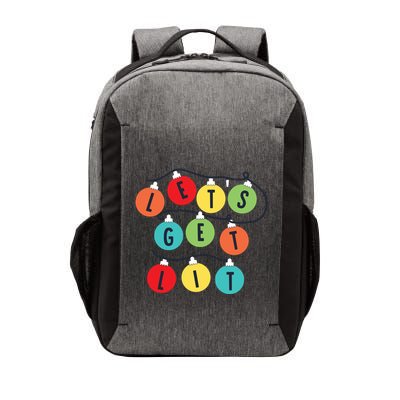 Lets Get Lit Christmas Tree Holiday Lights Xmas Gift Vector Backpack