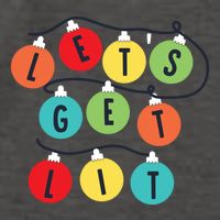 Lets Get Lit Christmas Tree Holiday Lights Xmas Gift Vector Backpack