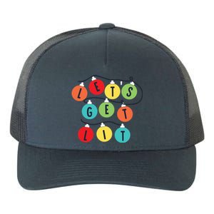 Lets Get Lit Christmas Tree Holiday Lights Xmas Gift Yupoong Adult 5-Panel Trucker Hat