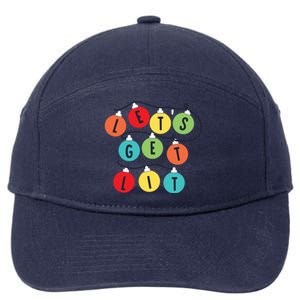 Lets Get Lit Christmas Tree Holiday Lights Xmas Gift 7-Panel Snapback Hat