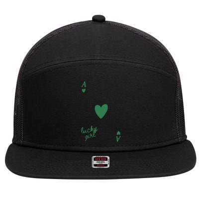 Lucky Girl 7 Panel Mesh Trucker Snapback Hat