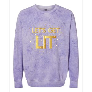 Lets Get Lit Christmas Xmas Eve Party Gift Colorblast Crewneck Sweatshirt