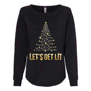 Lets Get Lit Christmas Xmas Tree Lights Gift Womens California Wash Sweatshirt