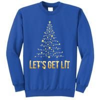 Lets Get Lit Christmas Xmas Tree Lights Gift Sweatshirt