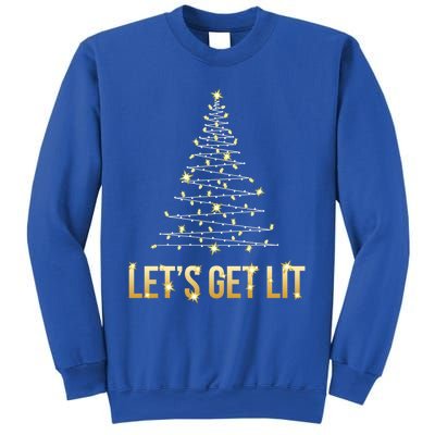 Lets Get Lit Christmas Xmas Tree Lights Gift Sweatshirt