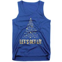 Lets Get Lit Christmas Xmas Tree Lights Gift Tank Top