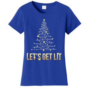 Lets Get Lit Christmas Xmas Tree Lights Gift Women's T-Shirt