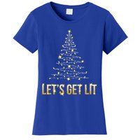 Lets Get Lit Christmas Xmas Tree Lights Gift Women's T-Shirt