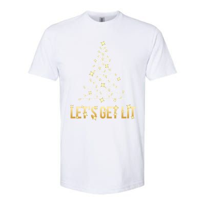 Lets Get Lit Christmas Xmas Tree Lights Gift Softstyle CVC T-Shirt