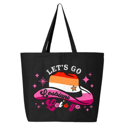 Let's Go Lesbians Let's Go Cowgirl Cowboy Howdy LGBT Pride 25L Jumbo Tote