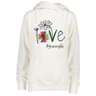 Love Grammy Life Art Flower Great Womens Funnel Neck Pullover Hood