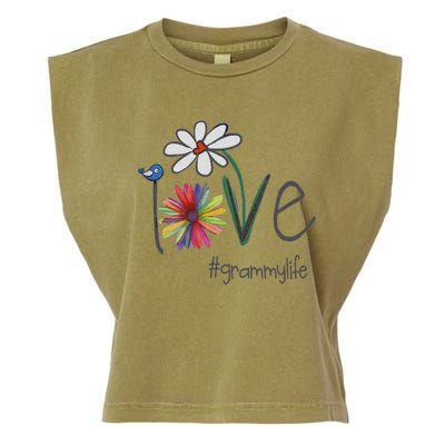 Love Grammy Life Art Flower Great Garment-Dyed Women's Muscle Tee