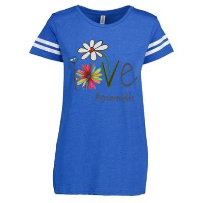 Love Grammy Life Art Flower Great Enza Ladies Jersey Football T-Shirt