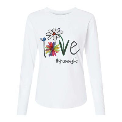 Love Grammy Life Art Flower Great Womens Cotton Relaxed Long Sleeve T-Shirt