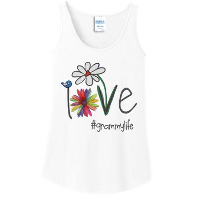 Love Grammy Life Art Flower Great Ladies Essential Tank