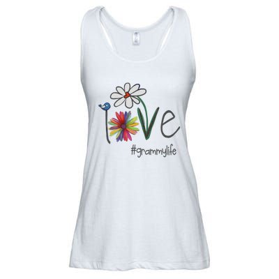 Love Grammy Life Art Flower Great Ladies Essential Flowy Tank