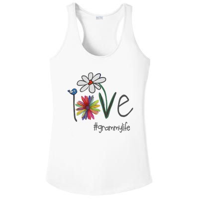 Love Grammy Life Art Flower Great Ladies PosiCharge Competitor Racerback Tank