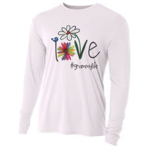 Love Grammy Life Art Flower Great Cooling Performance Long Sleeve Crew