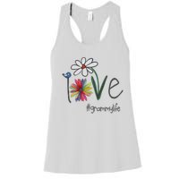 Love Grammy Life Art Flower Great Women's Racerback Tank