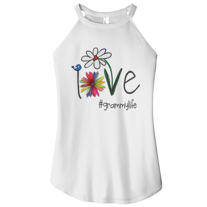 Love Grammy Life Art Flower Great Women's Perfect Tri Rocker Tank